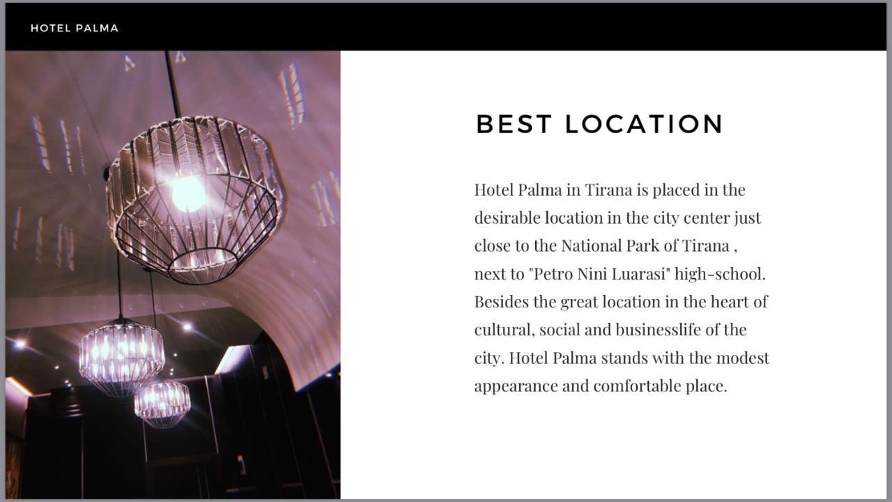 Hotel Palma Tirana Kültér fotó